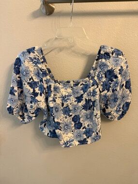 Blue Floral Top